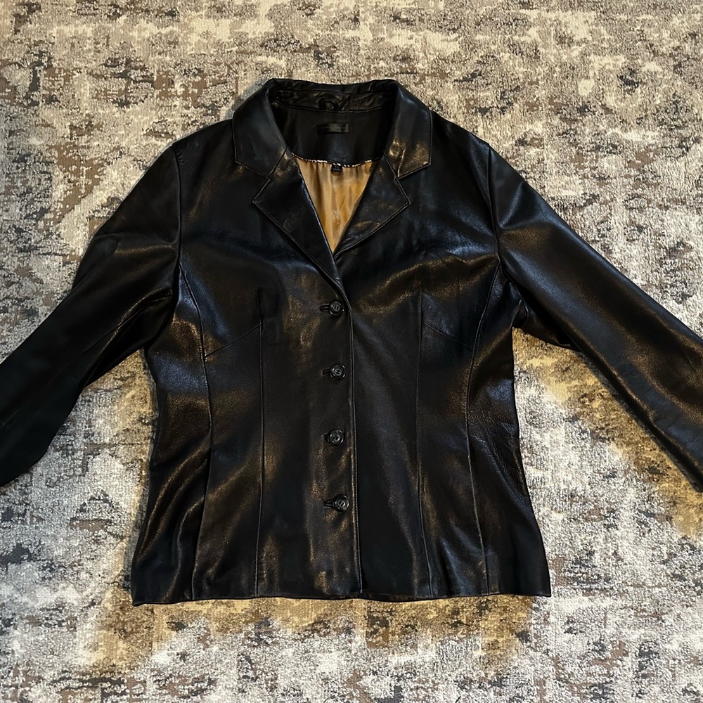 Vintage Black Women's Genuine Leather Jacket
